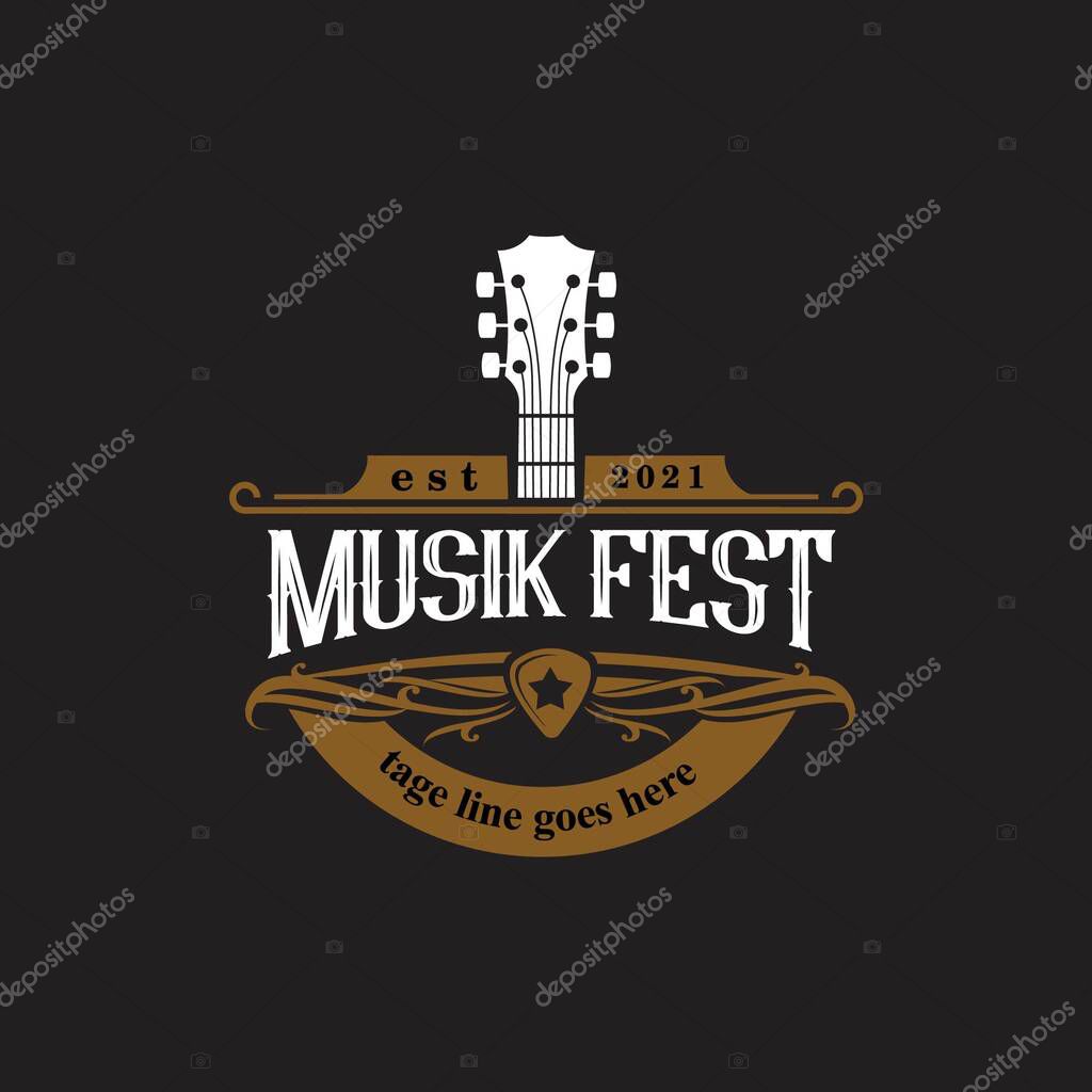 Country Guitar Sticker mit Westerngitarre