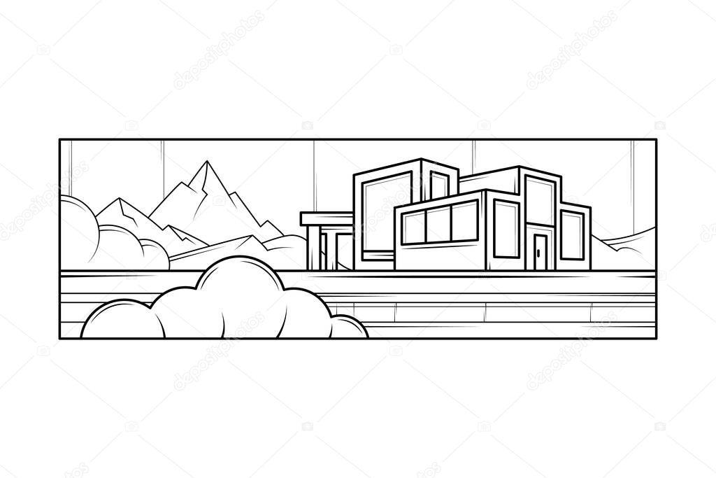 Skizzen für Country- und Western-Motive auf Papier
